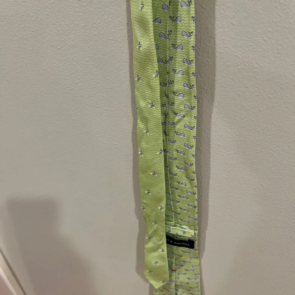 Tommy Hilfiger Neck Ties Mens Silk Green Whale Blue Polka Dot School  Lot of 2